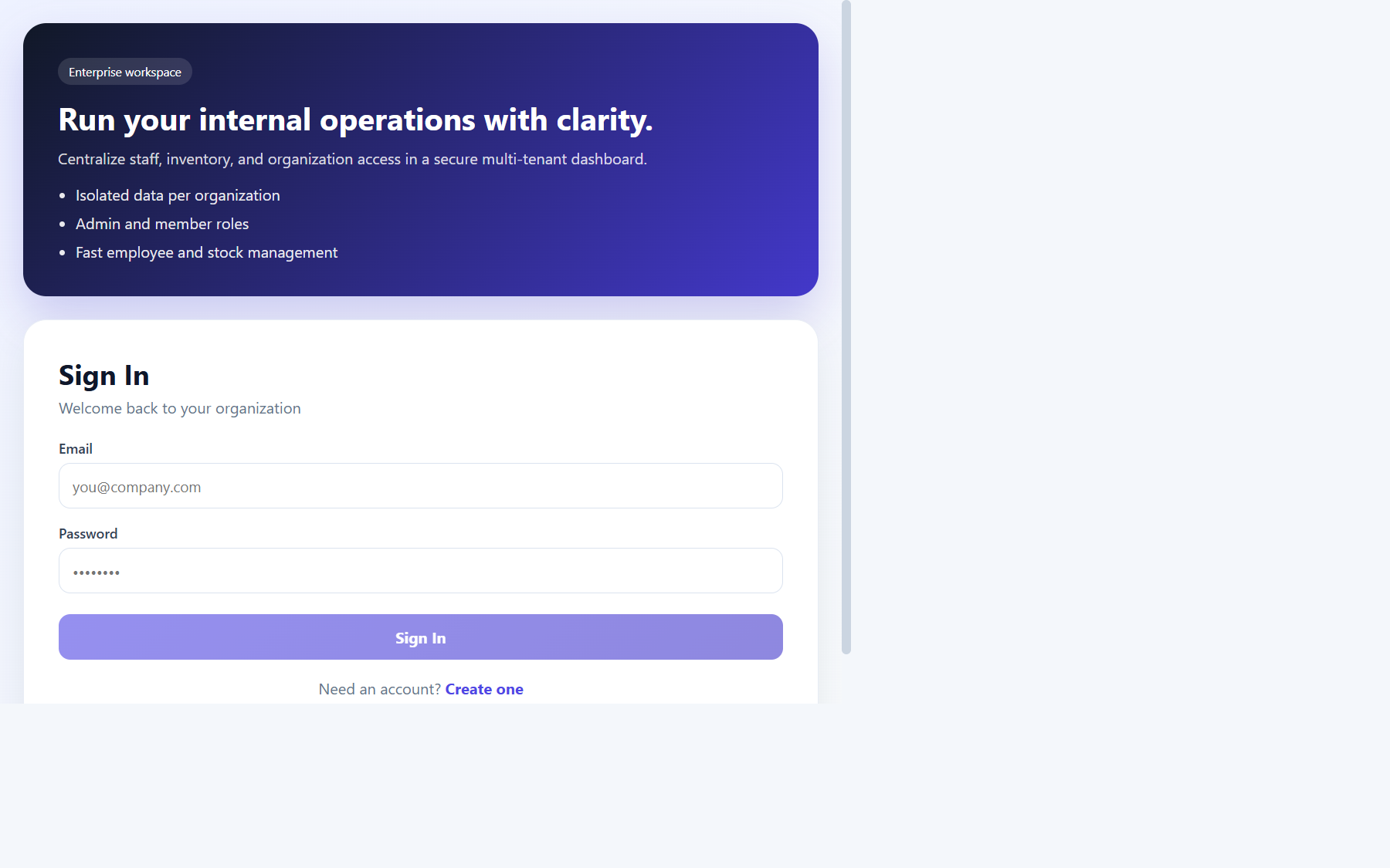 Multi-Tenant SaaS screenshot