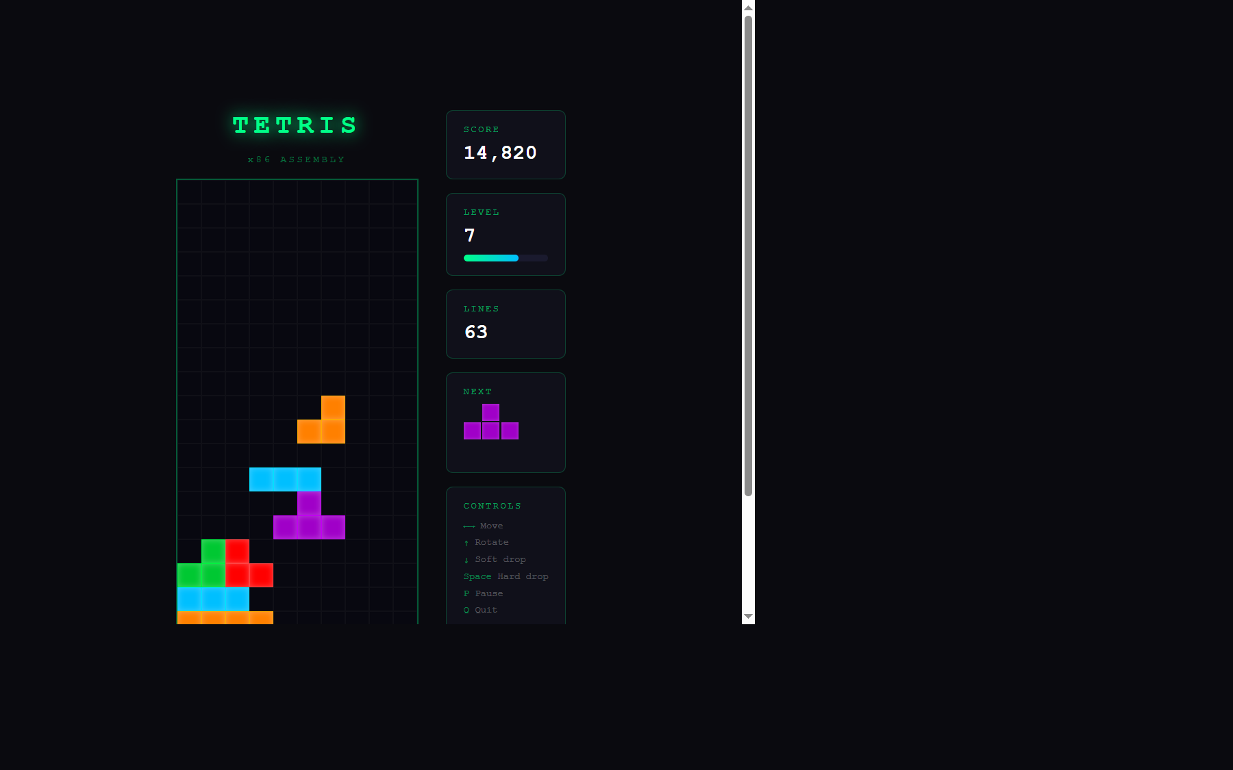 Tetris screenshot